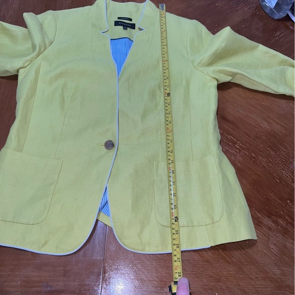 Talbots Aberdeen Linen Chartreuse Classy MatureCoastal Grandma Blazer Size 10 - Picture 13 of 13